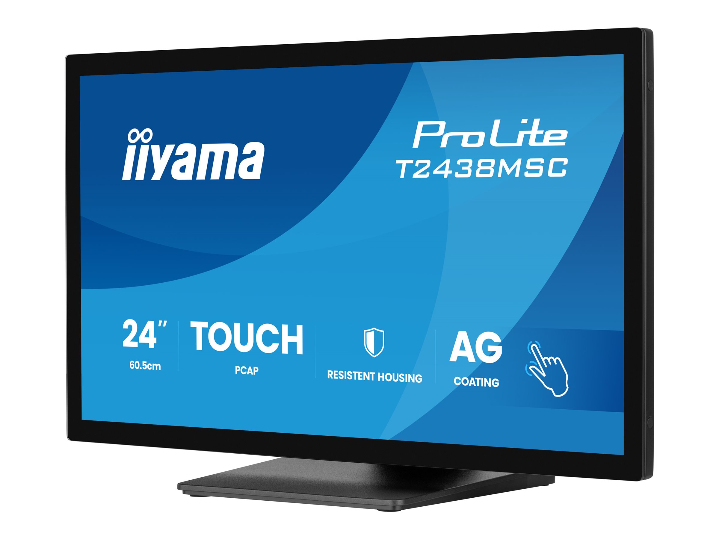 iiyama ProLite T2438MSC-B2 computer monitor 60.5 cm (23.8") 1920 x 1080 pixels Full HD LED Touchscreen Black