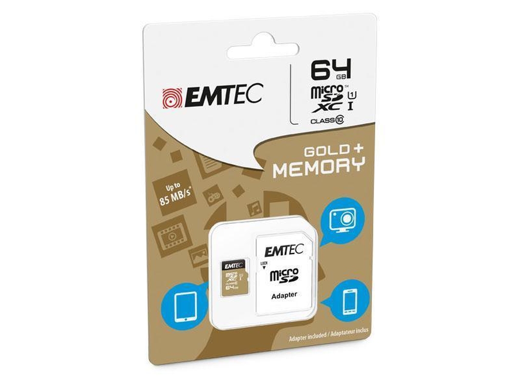 Emtec microSD Class10 Gold+ 64GB MicroSDXC