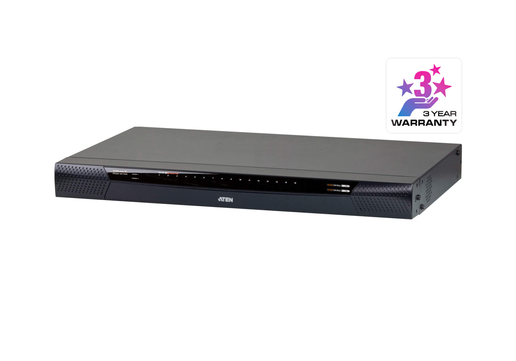 ATEN 16-Port 2-Bus CAT5e/6 KVM Over IP Switch, LUC (Laptop USB Console), with Audio & Virtual Media Support