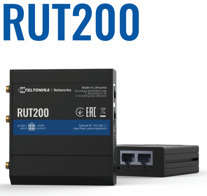 Teltonika RUT200 Industrial LTE WiFi Router