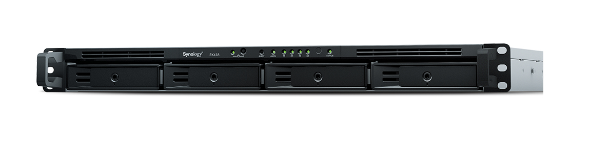 Synology RX418 disk array 0 TB Rack (1U) Black, Grey