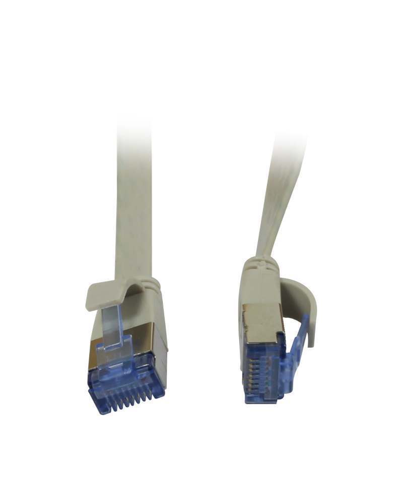 Synergy21 Patchkabel RJ45, CAT6A 500Mhz, 1,5m, Grau, U/FTP, Flach, AWG32