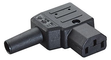 BACHMANN Kaltgertekupplung IEC320 C13 Rechtsgewinkelt 10A/250VAC Black Schraubanschluss