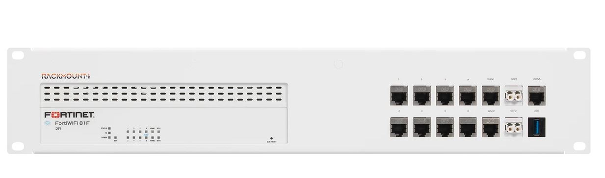 Rackmount.IT, Rack Mount Kit for Fortinet, FortiGate FG-80F-DSL/FG-80/81F-POE/FWF-80/81F-2R/FWF-80/81F-2R-3G4G-DSL/FWF-81F-2R-3G4G-POE, shield, 2HE/19