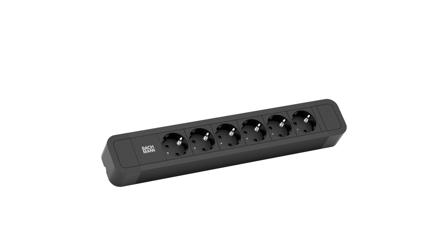 BACHMANN PRIMO2 Steckdosenleiste 6x Safety Contact Aluminium Black 2m