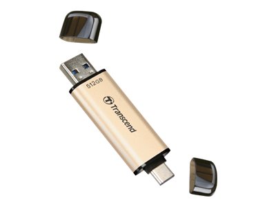 Transcend JetFlash 930C USB flash drive 512 GB USB Type-A / USB Type-C 3.2 Gen 1 (3.1 Gen 1) Gold