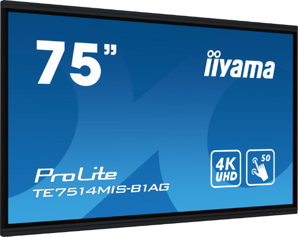 iiyama TE7514MIS-B1AG Signage Display Interactive flat panel 190.5 cm (75") LCD Wi-Fi 435 cd/m² 4K Ultra HD Black Touchscreen Built-in processor Android 24/7