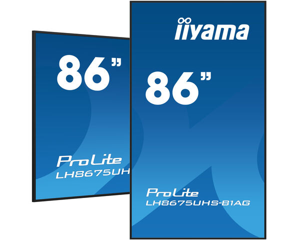 iiyama LH8675UHS-B1AG Signage Display Digital signage flat panel 2.17 m (85.6") LCD Wi-Fi 500 cd/m² 4K Ultra HD Black Built-in processor Android 11 24/7