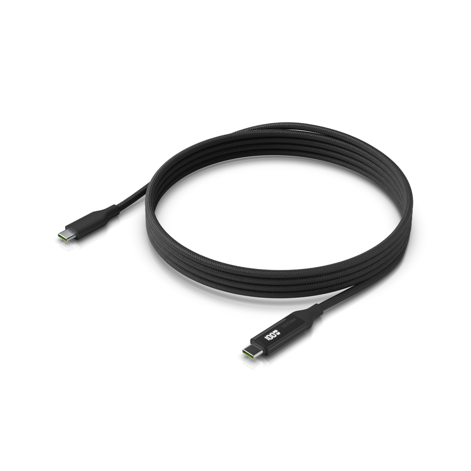 Ubiquiti USB-C Cable with Charge Display • 2m • 100W • UACC-Cable-USB-100W-2M-BK