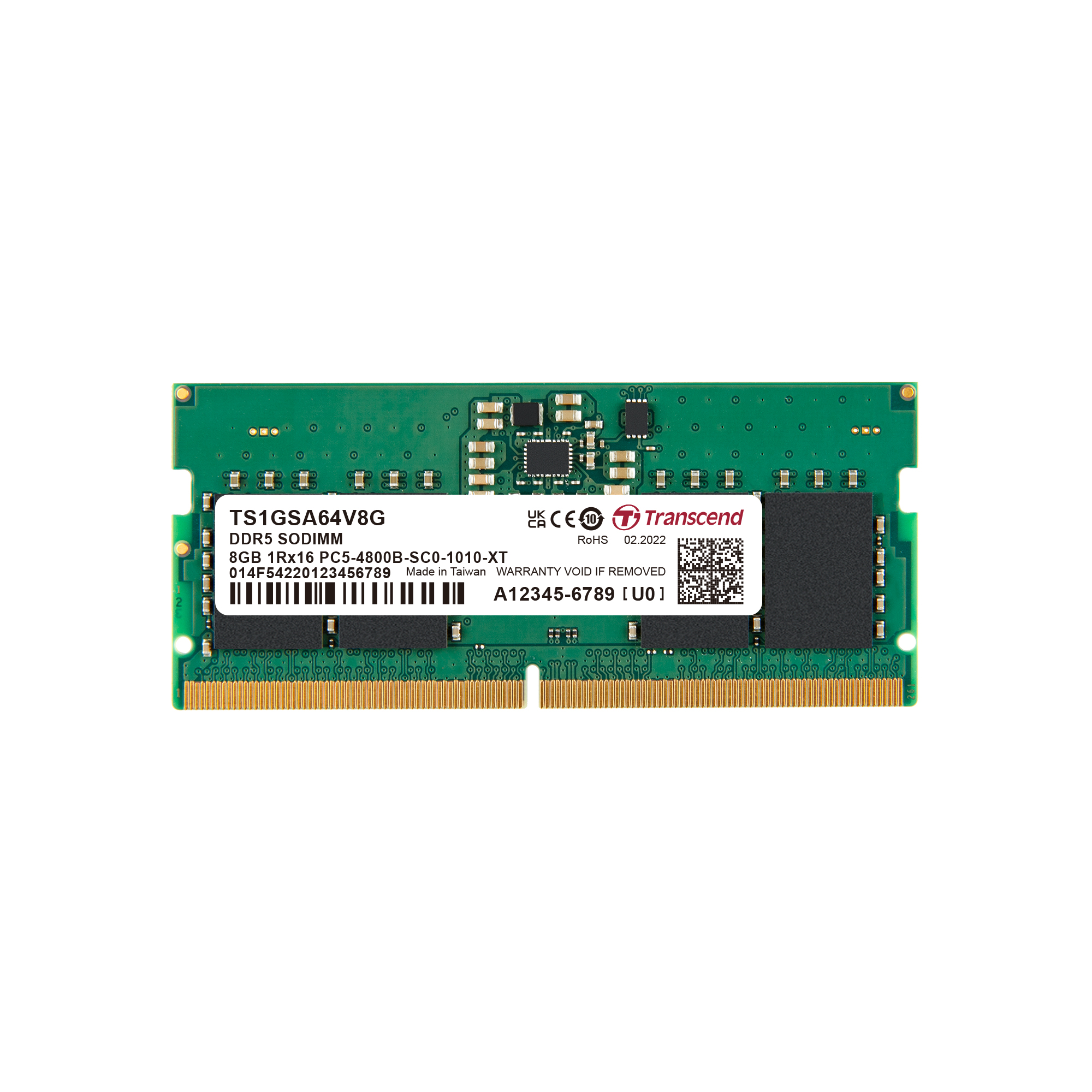 Transcend TS1GSA64V8G memory module 8 GB 1 x 8 GB DDR5 262-pin SO-DIMM