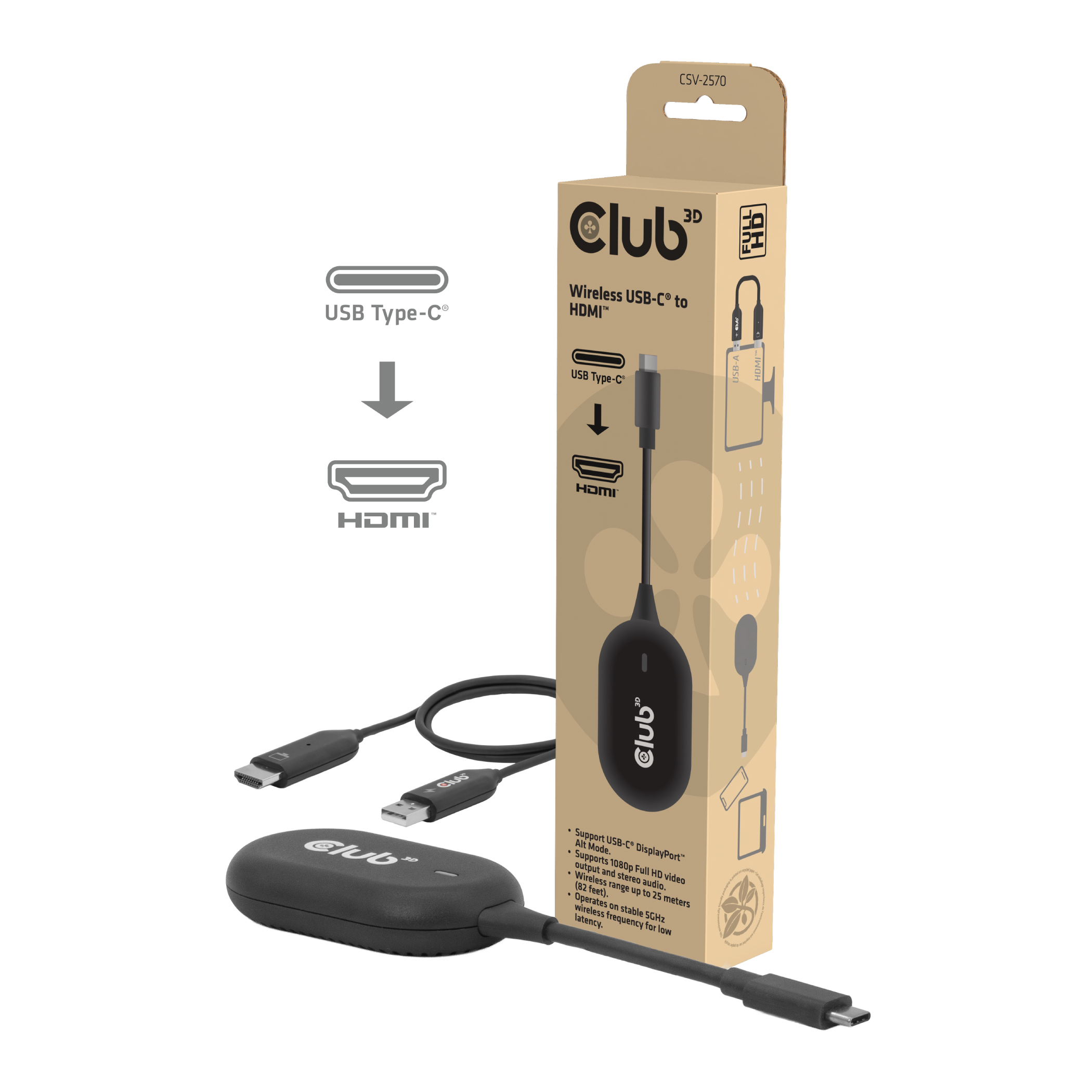 Club 3D USB-C => HDMI Streaming Kit - Full-HD Club 3D USB-C => HDMI Streaming Kit - Full-HD