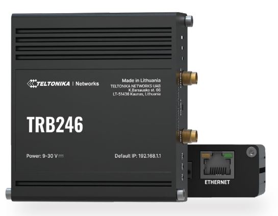Teltonika Industrial router, IoT LTE gateway TRB246 Cat 4, 1x RJ45 100Mb/s, IP30