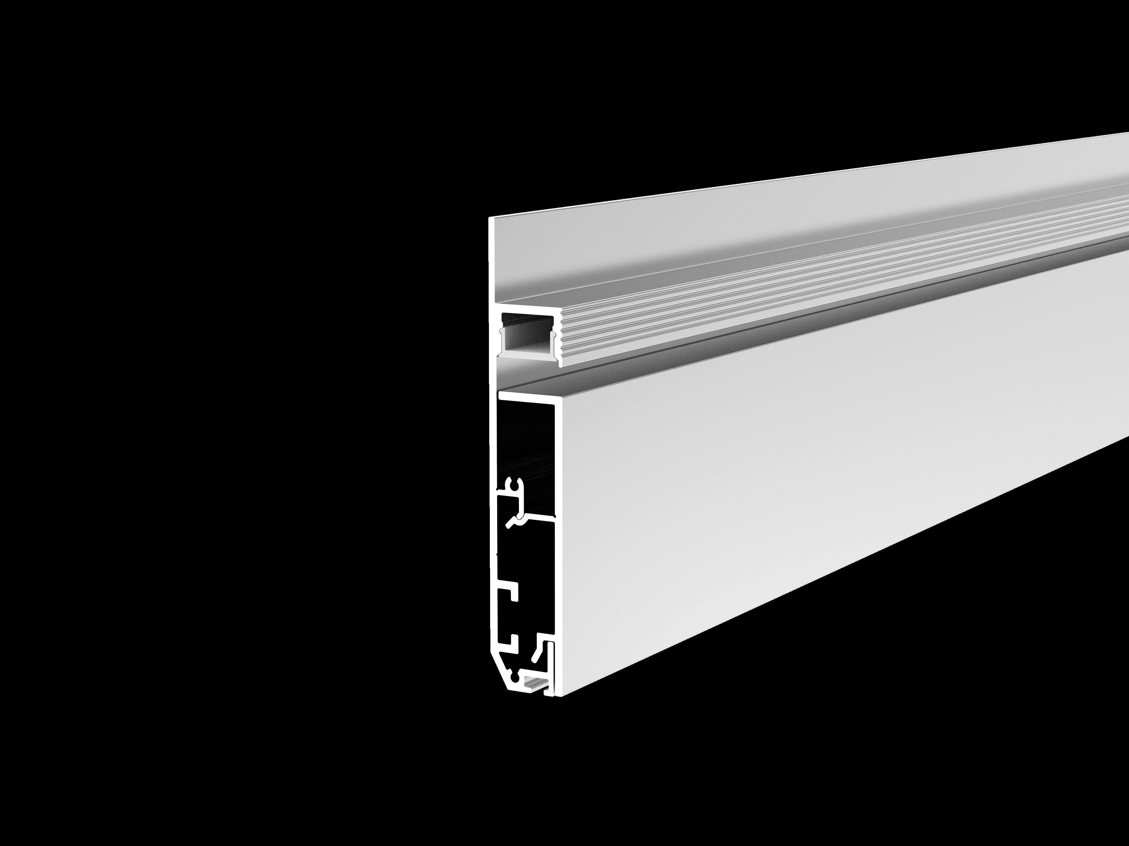 Synergy 21 LED U-Profil 200cm, ALU1580TR-05, Silber, FußBoden/Sockelleiste