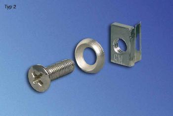 Vertiv(KnüRr) Zub.Befestigungsset T-Nut M5, Klein, 50-Pack, Mit Rosetten