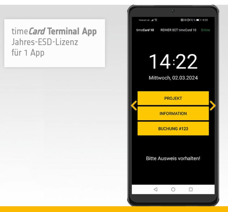 REINER SCT timeCard 10 Terminal APP Jahreslizenz  1 Lizenz - ESD REINER SCT timeCard 10 Terminal APP Jahreslizenz  1 Lizenz - ESD