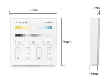 Synergy 21 LED Fernbedienung Smart Panel dual white  (CCT) 4-Zonen *Milight/Miboxer*