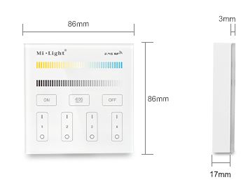 Synergy 21 LED Fernbedienung Smart Panel dual white  (CCT) 4-Zonen *Milight/Miboxer* Synergy 21 LED Fernbedienung Smart Panel dual white  (CCT) 4-Zonen *Milight/Miboxer*