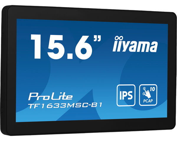 iiyama ProLite TF1633MSC-B1 computer monitor 39.6 cm (15.6") 1920 x 1080 pixels Full HD Touchscreen Black