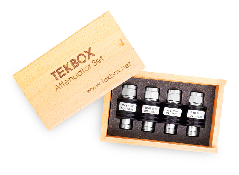 Tekbox TBAS3 / Abschwächer-Set Typ N (3/6/10/20dB), 10W Tekbox TBAS3 / Abschwächer-Set Typ N (3/6/10/20dB), 10W