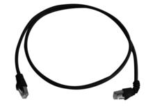 TelegäRtner Patchkabel CAT6A, 1x90Grad Gedreht, 3m, Schwarz, 500MHz, S-STP(S/FTP), Halogenfrei