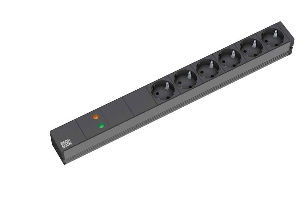ALLNET 19"zbh. Steckdosenleiste, 6xDosen(CEE7)->Stecker(CEE7), NF/ÜS, Schwarz, Bachmann, ALLNET 19"zbh. Steckdosenleiste, 6xDosen(CEE7)->Stecker(CEE7), NF/ÜS, Schwarz, Bachmann,