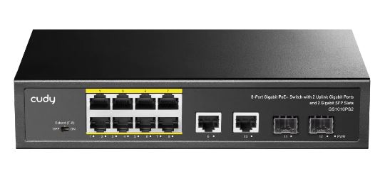 Cudy GS1010PS2 network switch Unmanaged Gigabit Ethernet (10/100/1000) Power over Ethernet (PoE) Black