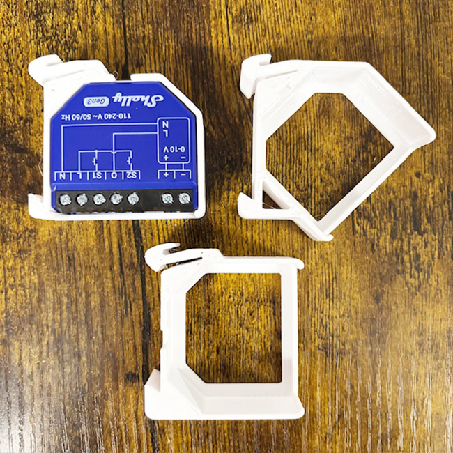 Shelly Accessories / 90° SINGLE Hutschienenhalter FüR Shelly Dimmer 0/1-10V PM Gen3