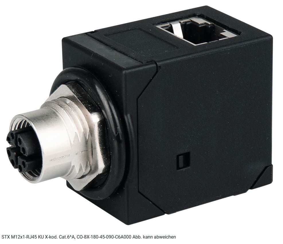 TelegäRtner M12x1 X-Kodiert Kupplung, STX M12x1-RJ45 KU X-Kod. Cat.6A