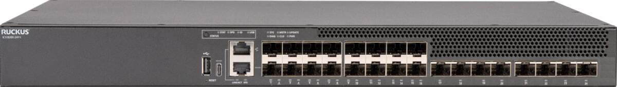 RUCKUS Networks Switch Full Managed Layer3 24 Port • 16x Sfp • 8x Sfp28 • 19 " • Icx8200-24fx
