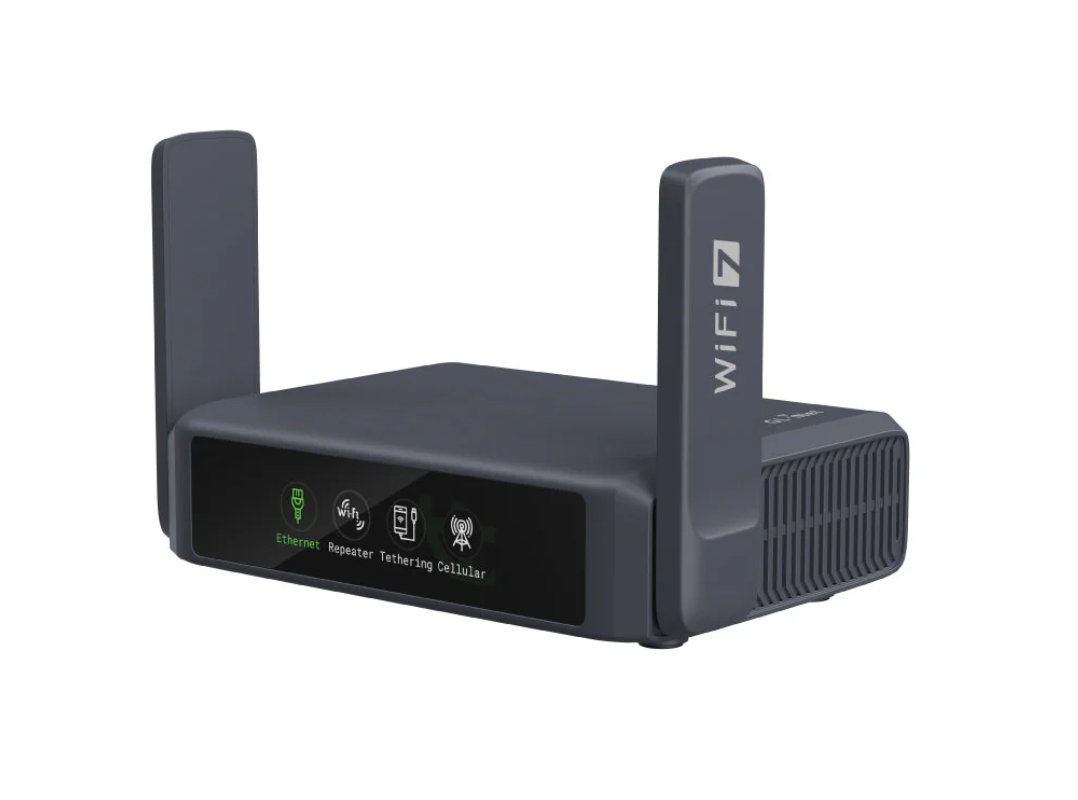 ALLNET Wireless Travel Router WIFI7 • BE3600 • 2.5GbE LAN/WAN • Pocket-sized Router for Home and Travel / WiFi Client "OpenWRT" Slate 7