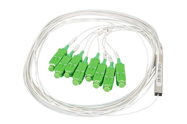 LWL-PLC-Splitter mini, LC(APC)  4x -> open End,  9/125u,