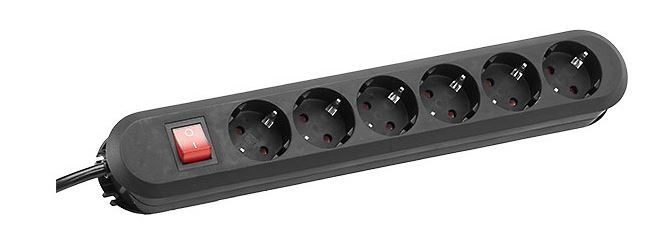 BACHMANN SMART Steckdosenleiste 6x Safety Contact Switch Black 5m