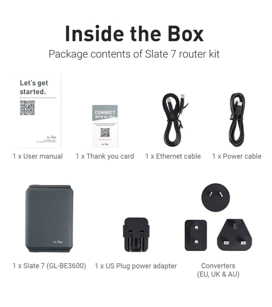 ALLNET Wireless Travel Router WIFI7 • BE3600 • 2.5GbE LAN/WAN • Pocket-sized Router for Home and Travel / WiFi Client "OpenWRT" Slate 7