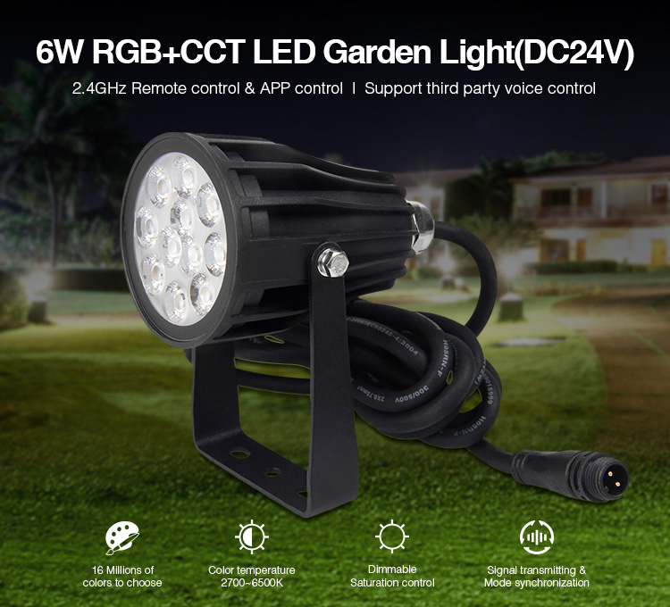 LED Garten Lampe 6W RGB-WW Mit Funk Und WLAN IP65 DC24V Milight/Miboxer