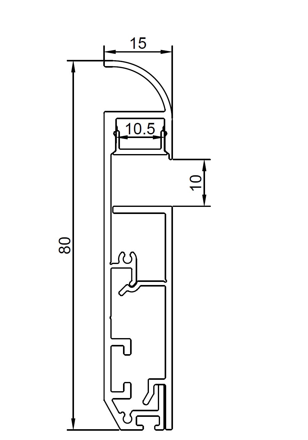 Synergy 21 LED U-Profil 200cm, ALU1580-10, weiß, Fußboden/Sockelleiste