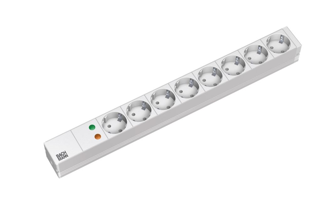 ALLNET 19"zbh. Steckdosenleiste, 8xDosen(CEE7)->Stecker(CEE7), ÜS, Bachmann, ALLNET 19"zbh. Steckdosenleiste, 8xDosen(CEE7)->Stecker(CEE7), ÜS, Bachmann,