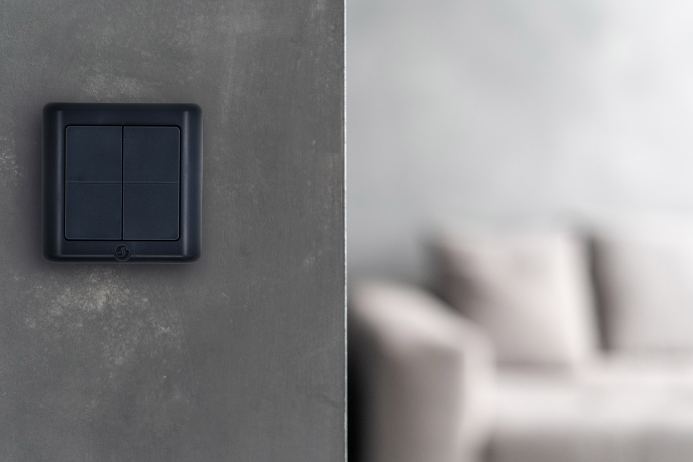 Shelly · Plug & Play · "BLU Wall Switch 4 ZB DK" · Wandtaster · 4-fach · 16 Aktionen · Grau