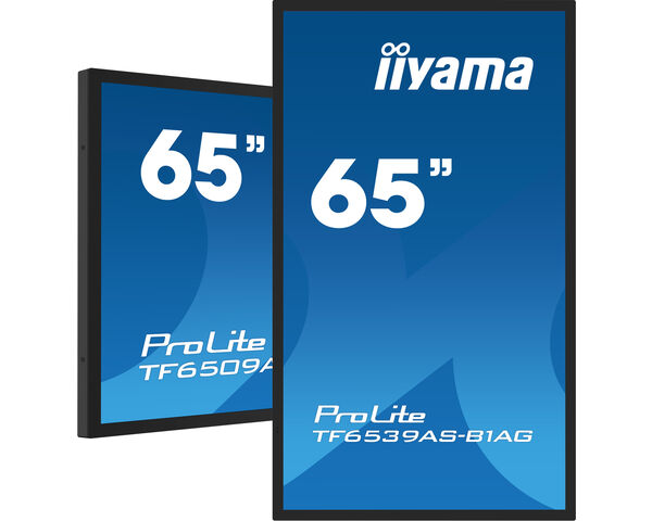 iiyama TF6539AS-B1AG Signage Display Kiosk design 163.8 cm (64.5") LED 435 cd/m² 4K Ultra HD Black Touchscreen Built-in processor Android 11 24/7