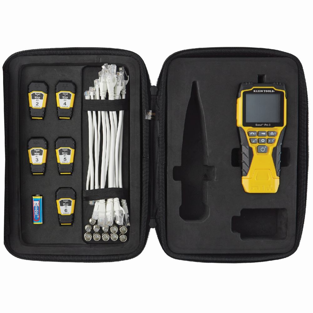 NetPeppers Netzwerkverkabelung-Tester, SCOUT PRO3 Mit PoE Testfunktion Test/Map™ RemoteKit, KLEIN TOOLS