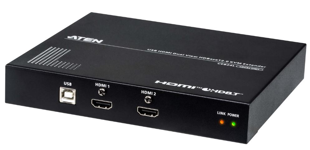 Aten KVM-Extender,100mtr.1xPC,2xMon., HDMI-Dual, USB, Audio, RS-232, 4K,