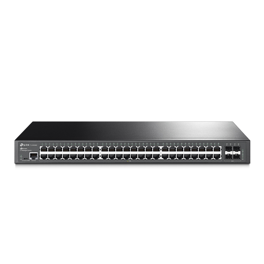 TP-Link Switch full managed Layer2+ 52 Port • 48x 1 GbE • 4x SFP • 19" • Lüfterlos, Omada • SG3452