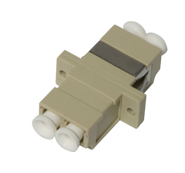 LWL-Kupplung,LC-Buchse/LC-Buchse, 50/125u Multimode OM2, beige, duplex, PVC, mit Flansch, Synergy 21,