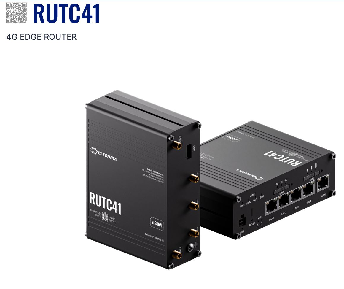 Teltonika RUTC41 wireless router Gigabit Ethernet Dual-band (2.4 GHz / 5 GHz) 5G Black