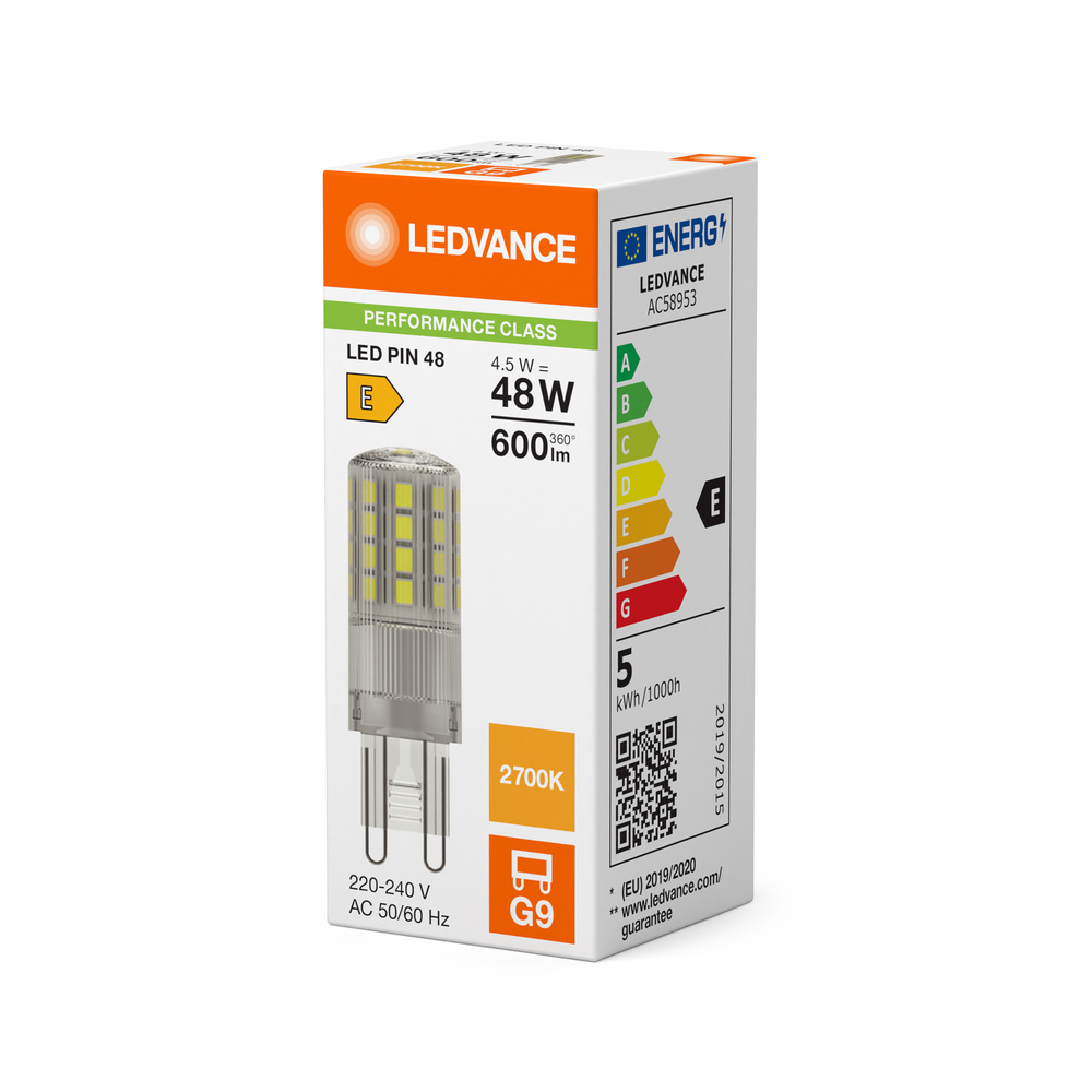 LEDVANCE LED PIN G9 P 4.5W 827 Clear G9