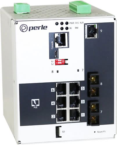 Perle Managed Gigabit PoE Ethernet Switch I509G2PP6C2MD05