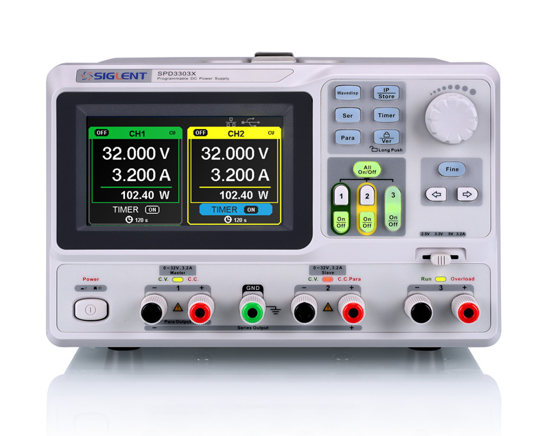 Siglent SPD3303X DC Labornetzgerät / Das SPD3303X ist ein programmierbares DC Labornetzgerät, dass Spannung, Strom und Leistung hochauflösend anzeigt. Siglent SPD3303X DC Labornetzgerät / Das SPD3303X ist ein programmierbares DC Labornetzgerät, dass Spannung, Strom und Leistung hochauflösend anzeigt.