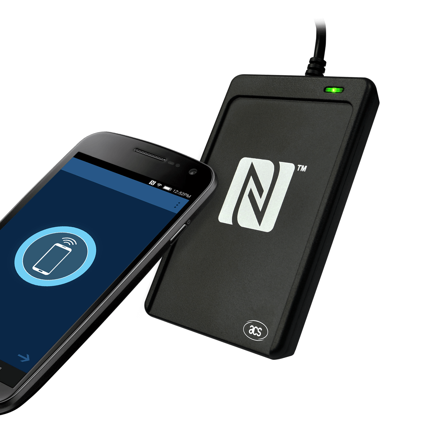 Plusonic USB NFC & RFID Card Reader/Writer aka ACS ACR1252U-MW WalletMate für Apple VAS und Google Smart Tap