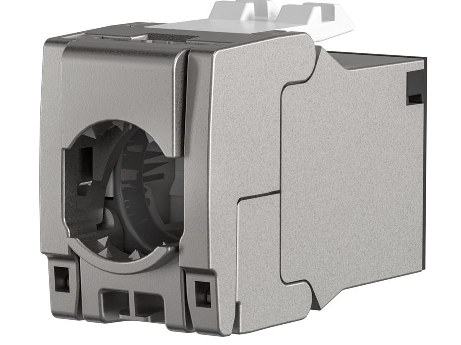 Keystone, Modul, TP-Buchse(RJ45), CAT6A, 500MHz; Slimline/Shortbody, Komponentenzertifiziert, für Dosen- und Patchpanel-Modulträger,