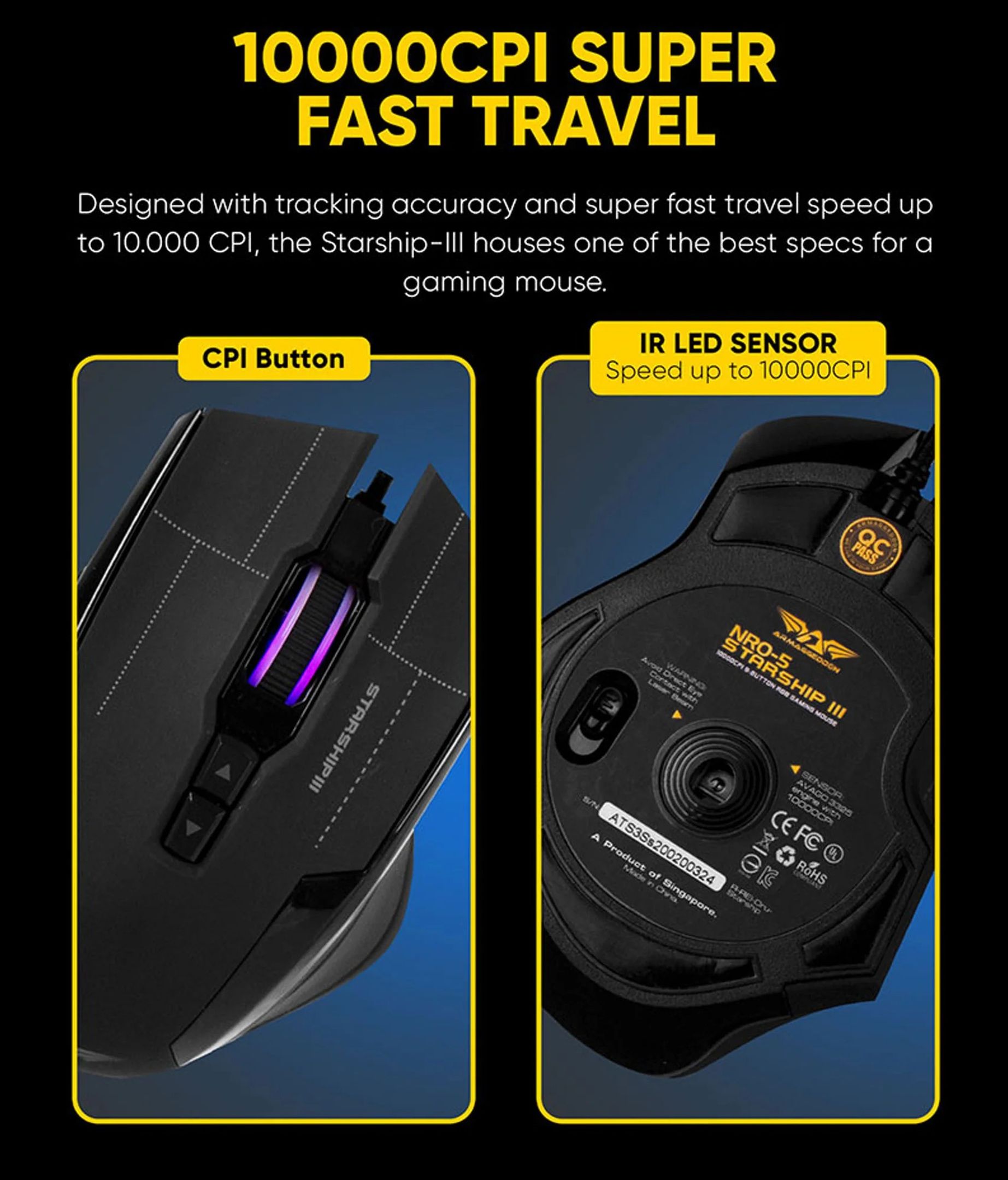 Armaggeddon Starship-III S.Soviets Macroable Gaming Mouse