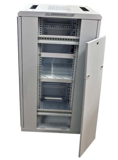 ALLNET 19"Schrank, 42HE, B600/T1200mm, Glastür, Lichtgrau, SNB-Serie,